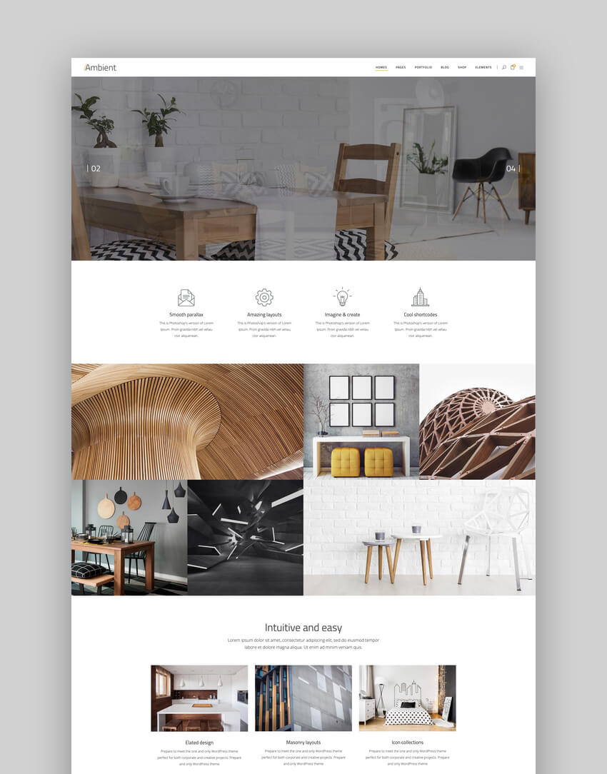 Ambient 10 Best Interior Design WordPress Themes 6 Modern Interior Design and Decor Theme