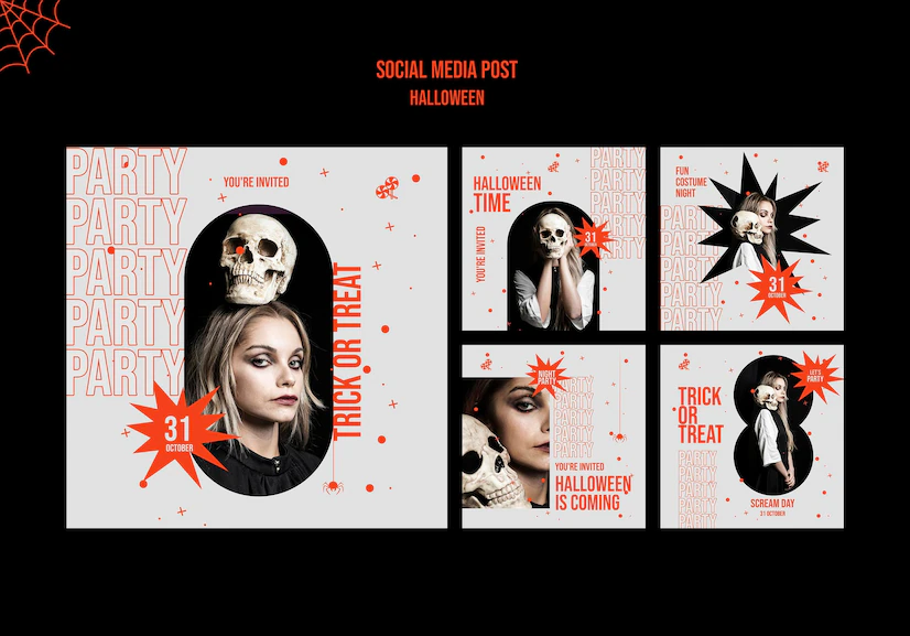 Free PSD Halloween Instagram posts templates