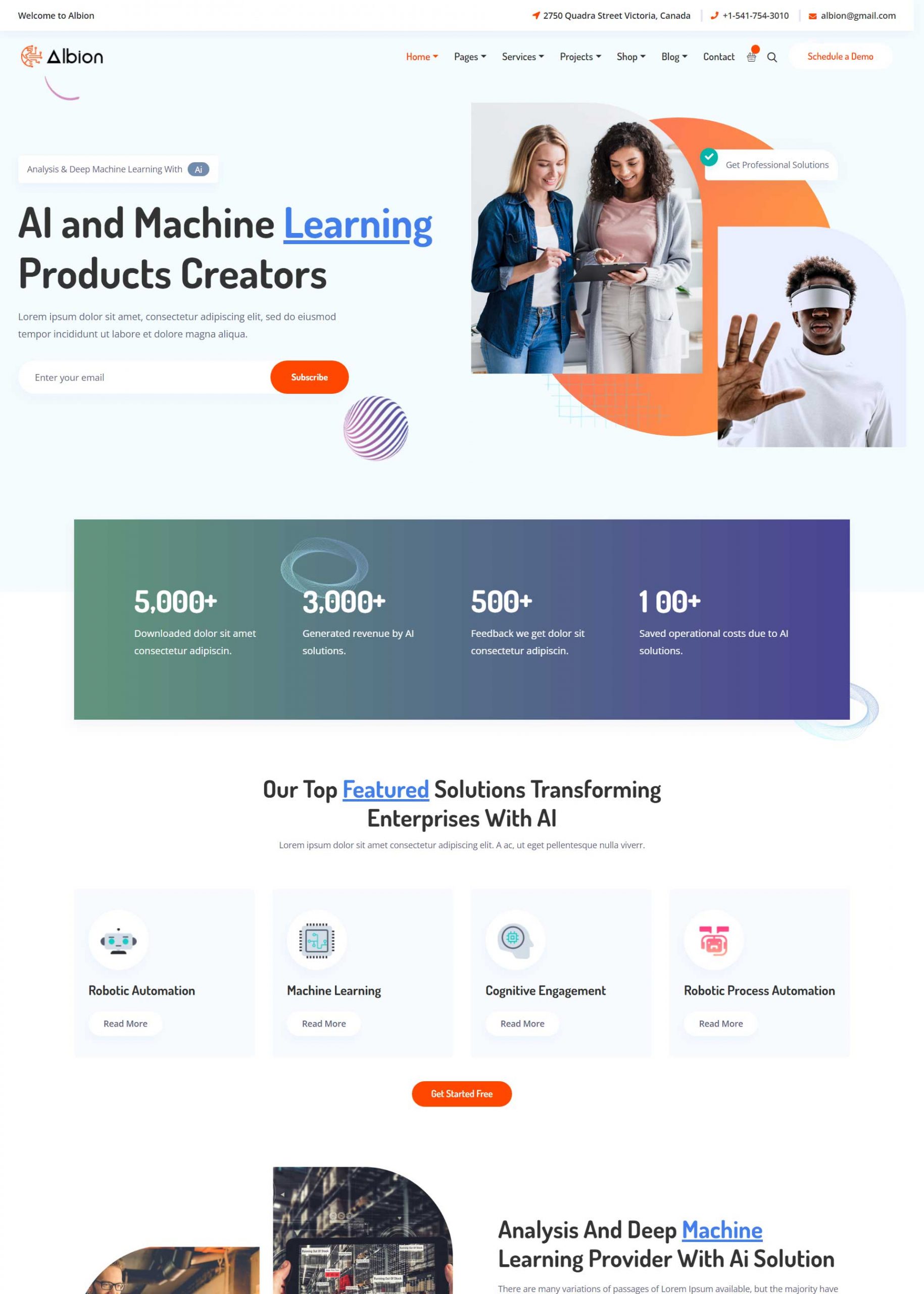 Machine Learning Artificial Intelligence WordPress Theme scaled Best AI Startup WordPress Theme 2024 6 Machine Learning & Artificial Intelligence WordPress Theme