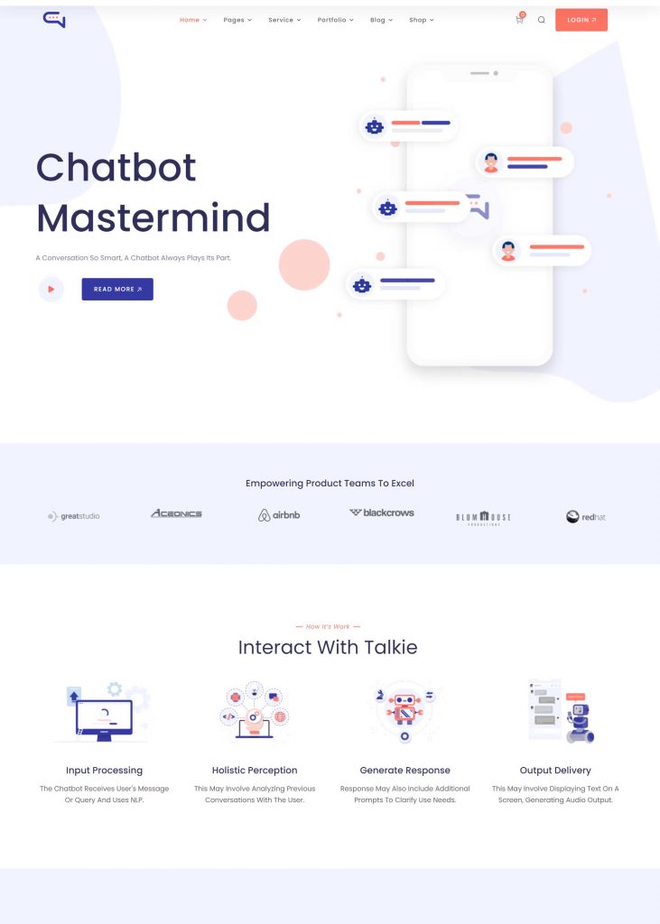 Talkie Chatbot and Tech Startup WordPress Theme Best AI Startup WordPress Theme 2024 10 Talkie - Chatbot and Tech Startup WordPress Theme